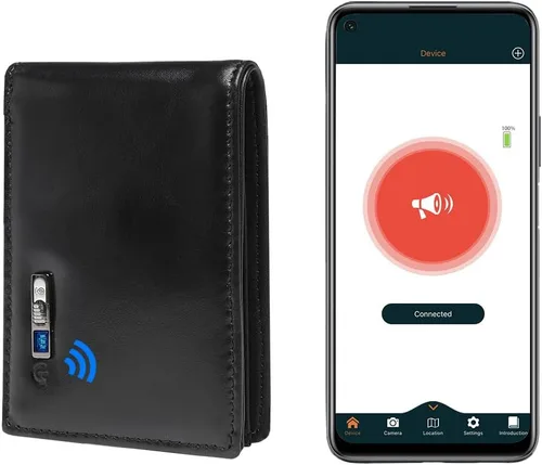 Miniatura 10 de Billetera rastreable para hombre, antipérdida, Bluetooth, rastreador y buscador, tarjeta de crédito (negro, 33)