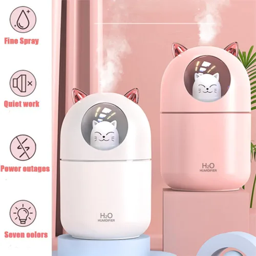 Miniatura 2 de Humidificador pequeño portátil, 10.1 fl oz, mini humidificador de niebla fría con luz nocturna, humidificador personal USB apagado automático, ultra