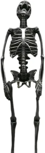 Dije de esqueleto plateado de cuerpo completo, colgante de esqueleto humano espeluznante, collar con colgante de esqueleto de Halloween, regalo de
