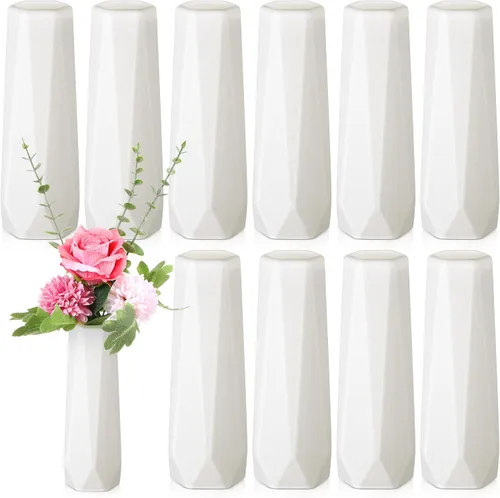 Miniatura 12 de Didaey Paquete de 10 jarrones de plástico compuesto a granel, pequeños jarrones florales bohemios para ramo de flores secas, centros de mesa