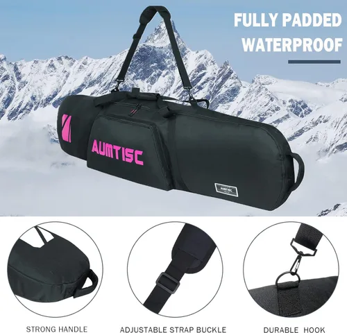 Miniatura 3 de Bolsa de Snowboard Acolchada AUMTISC para Viajes Aéreos, Bolsas de Viaje para Snowboard para Volar con Bolsillos para Equipo, Disponible en Longitud