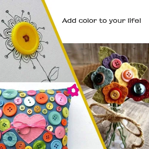 Miniatura 4 de Botones Greentime para manualidades, 250~300 piezas de colores mixtos, botones redondos de resina de 2 y 4 agujeros para costura pintada a mano