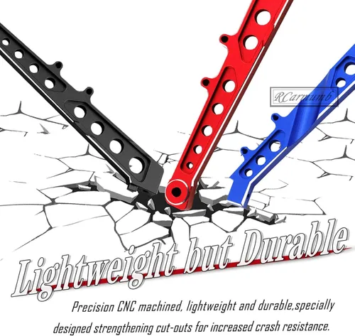 Miniatura 5 de Parte de actualización de soporte de chasis delantero y trasero de aleación para ARRMA 1/7 Felony 6S BLX, Infracción 6S BLX, rodillo ilimitado, Rojo