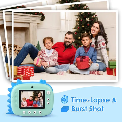 Miniatura 3 de HiMont Cámara para Niños con Impresión Instantánea, Cámara Digital Selfie para Niños con Papel de Impresión y Tarjeta de 32G, Video de 2.5K y Cámara