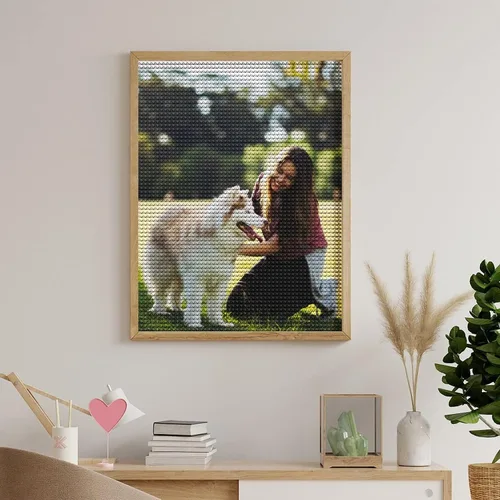 Miniatura 4 de Oznufi Kits de pintura de cuentas personalizadas para adultos, taladro completo, cuentas de fotos 5D personalizadas, imagen personalizada, regalos