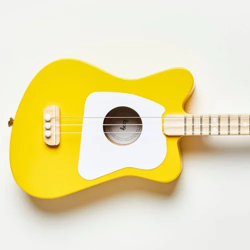 Miniatura 3 de Loog Mini - Guitarra acústica infantil para principiantes, 3 cuerdas a partir de 3 años, aplicación de aprendizaje y lecciones incluidas Amarillo
