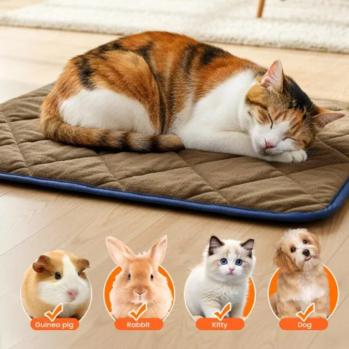 Miniatura 6 de Almohadilla autocalentable para perros y gatos, almohadilla térmica autocalentable para mascotas, antideslizante y lavable, no eléctrica, Azul