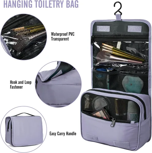 Miniatura 3 de Veken Juego de 8 cubos de embalaje para artículos esenciales de viaje, bolsas organizadoras de maleta en 4 tamaños, accesorios de equipaje de mano