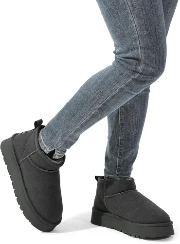Miniatura 6 de DREAM PAIRS Botas de nieve para mujer, botas de invierno con plataforma y forro de piel sintética