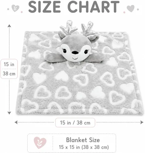 Miniatura 4 de June Garden Cozy Dream Manta de Seguridad de Vellón para Bebé - Mantas para Cuna de Guardería - 15 x 15 pulgadas Lovey - Peluche de Ciervo Relleno