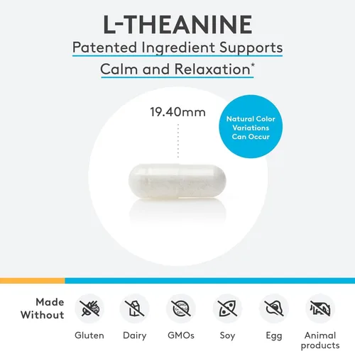 Miniatura 7 de XYMOGEN L-teanina - 400 mg como sunteanina - Relajación, concentración y apoyo al estrés - Suplemento de aminoácidos - Sin somnolencia