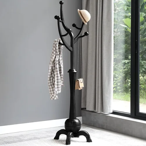 Miniatura 7 de Perchero de Pie de Madera Resistente con 8 Ganchos, Diseño Único con Aspecto de Rama de Árbol, Perchero de Árbol Premium para Colgar Ropa con Base