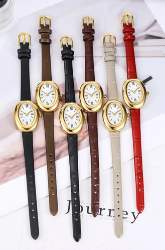 Miniatura 6 de MASTOP Reloj de pulsera para mujer, elegante reloj de pulsera con esfera ovalada de 0.945 in, reloj de pulsera de cuarzo estilo joyería de oro