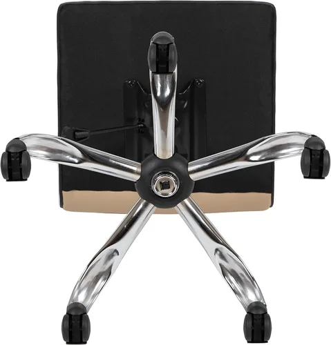 Miniatura 9 de Flash Furniture - Silla de oficina giratoria sin reposabrazos, de color tostado, acanalada, de diseño, respaldo bajo Bronceado/Cromo
