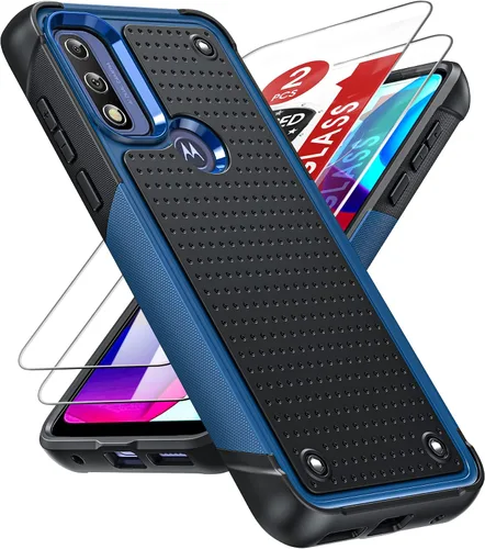Miniatura 9 de LeYi Funda para Moto G Power 2022, Motorola G Play 2023/Moto G Pure con [2 unidades] protectores de pantalla, parte trasera texturizada de Negro
