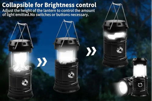 Miniatura 4 de KunHe Paquete de 12 Linternas LED de Camping Plegables Portátiles de 1800mAh Ligeras Impermeables Recargables por USB Kits de Linternas LED