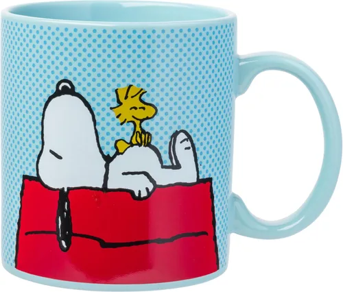 Miniatura 14 de Silver Buffalo Peanuts Snoopy - Tarro de cristal con tapa y pajita, 21 onzas