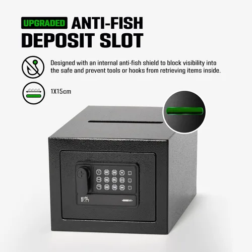 Miniatura 2 de Mini caja de seguridad electrónica personal, pequeña caja de seguridad con teclado digital y llaves de anulación manual, caja de acero de 0.2 pies