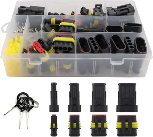 Miniatura 10 de 94 Piezas 6 Juegos Kit de Conectores Deutsch DT, Conectores DT de 2/3/4/6/8/12 Pines con Contactos Estampados Tamaño 16, Conectores Impermeables