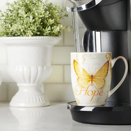 Miniatura 5 de Juego de tazas de cerámica Christian Art Gifts - Mariposas (juego de 4)