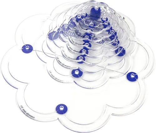 Plantillas de acolchado de flores de The Quilted Bear – 8 plantillas de acolchado acrílicas transparentes y antideslizantes para corte preciso de