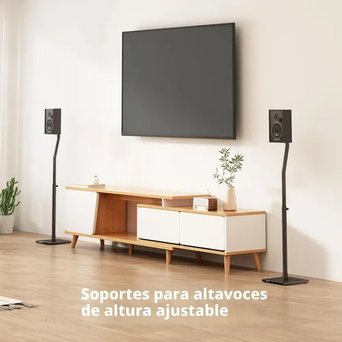 Miniatura 2 de USX MOUNT Soportes universales para altavoces, altura ajustable que se extienden de 30.0 a 39.1 pulgadas para altavoces satelitales y altavoces