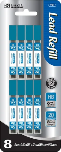 Miniatura 8 de BAZIC PRODUCTS Recambios de plomo de 0.028 in, mina de lápiz mecánico HB, paquete de 2