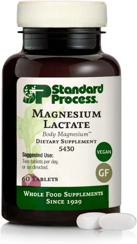 Lactato de magnesio de proceso estándar - Suplemento de apoyo energético - Ayuda a mantener la salud muscular y huesos saludables - Ayuda a mantener