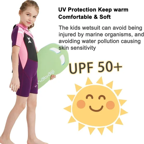 Miniatura 3 de Traje de neopreno completo para niños de 0.098 pulgadas (0.098 in), protección UV, mantiene el calor, trajes de neopreno de manga larga para Traje