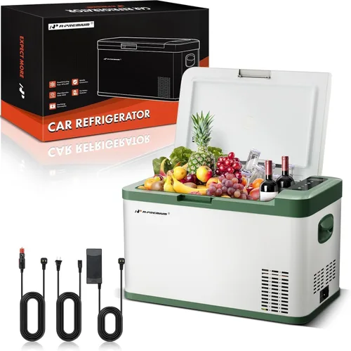 A-Premium Refrigerador de 12 voltios 28QT/26.1L Refrigerador portátil para automóvil, -4°F ~ 68°F congelador portátil de enfriamiento rápido con