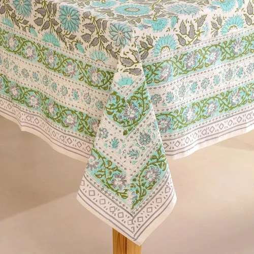 Miniatura 36 de Funda de mesa impresa a mano con diseño exquisito, tela de algodón premium, perfecta para comedor y decoración, mantel de mesa