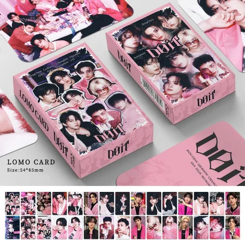 Miniatura 2 de 120 piezas de tarjetas fotográficas de Stray-Kids, tarjetas Lomo de Stray-Kids para colección (Beige)