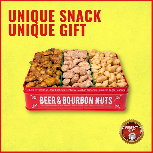 Miniatura 5 de Cesta de regalo de nueces para hombres, anacardos, almendras, cacahuetes en caja de regalo única de lata, regalo de cumpleaños para hombres, cesta