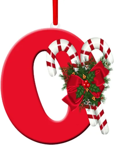 Miniatura 20 de Colgante de decoración para árbol de Navidad de 26 letras, adornos de árbol de Navidad, adornos de Navidad personalizados, decoración de Navidad