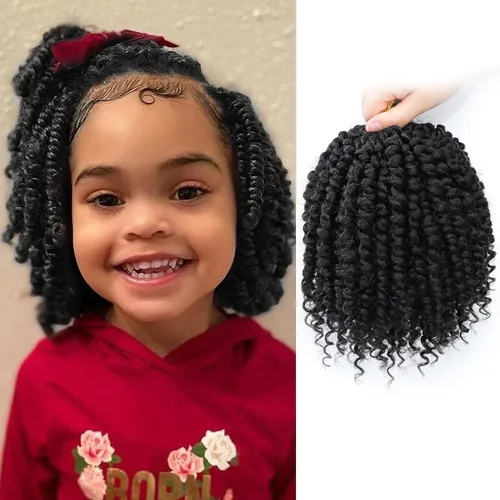 Fulcrum Cabello Passion Twist de 6 pulgadas, 8 paquetes de cabello de ganchillo Passion Twist para mujeres negras, cabello pretrenzado de ganchillo
