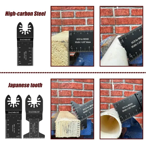 Miniatura 3 de Paquete de 100 hojas de sierra oscilantes, cuchillas multiherramienta profesionales para clavos de metal suave y plástico de madera dura, kits