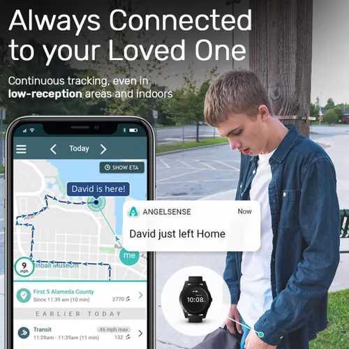 Miniatura 5 de AngelSense - Reloj con tecnología de asistencia con rastreador GPS para necesidades especiales, autismo, ancianos con demencia o Alzheimer, botón