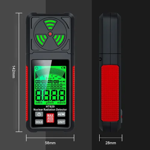 Miniatura 6 de Geiger Counter intendvision - Detector de radiación nuclear - Probador de dosímetro de radiación portátil Detector de rayos X beta gamma