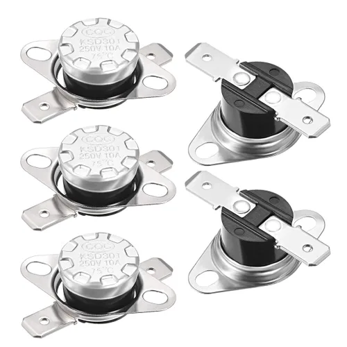 Miniatura 45 de uxcell KSD301 Termostato 32.0 °F/32 ° F 10 A Normalmente Cerrado N.C Ajuste Snap Disc Interruptor de temperatura para microondas, horno, cafeteras 2