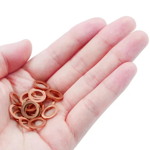 Miniatura 4 de Arandela plana de cobre M8, 120 piezas, kit de juntas de cobre, anillo de arandela de sellado métrico, diámetro interior de 0.315 in, diámetro