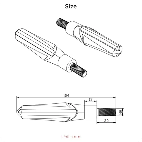 Miniatura 6 de evermotor Luces intermitentes para motocicleta, indicadores de luz de funcionamiento, 4 piezas, universal, mini LED, E-MARK, luces direccionales