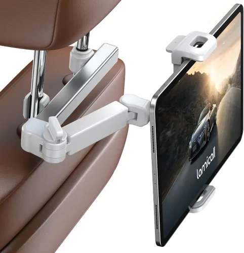 Miniatura 8 de Lamicall Soporte para reposacabezas de tableta para coche - [Brazo extensible 3 en 1] Soporte ajustable para tableta en el coche para asiento