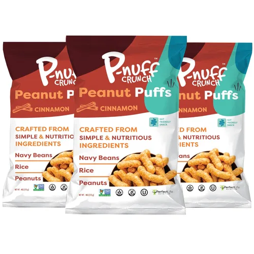 Miniatura 13 de Pnuff Crunch Puffs de Mantequilla de Maní - Bocadillos saludables, aperitivos bajos en calorías, aperitivos sin gluten, veganos, ricos en proteínas