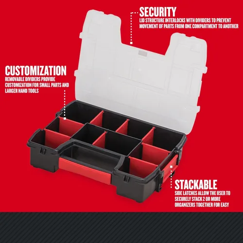 Miniatura 2 de CRAFTSMAN Organizador de almacenamiento de herramientas pequeño de 10 compartimentos, plástico (CMST14021)