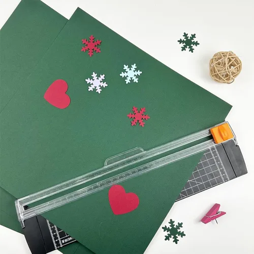 Miniatura 4 de YINUOYOUJIA Cartulina de Navidad de 12 x 12 pulgadas, 50 hojas, 92 libras, papel de construcción de 92 libras, cartulina roja y verde para Christmas
