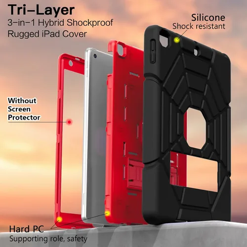Miniatura 3 de Grifobes - Funda para iPad de 9.ª generación, para iPad de 8.ª/7.ª generación 2021/2020/2019, funda protectora resistente de 10.2" con soporte
