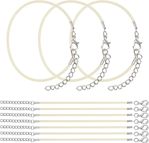 Miniatura 16 de MECCANIXITY 10 cordones de pulsera verde militar, pulsera de amistad ajustable de 9 pulgadas, cordón de poliéster encerado de 0.059 in con cierre