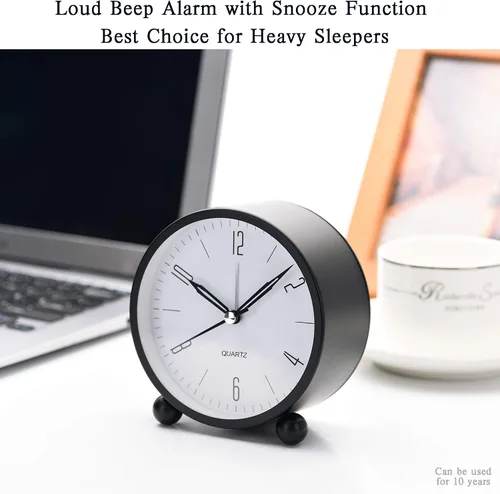 Miniatura 2 de Reloj analógico, reloj despertador que funciona con pilas, relojes de escritorio sin tictac para estudiantes, suministros de regreso a la escuela