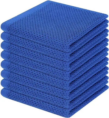 Miniatura 300 de Homaxy Paños de cocina de 100% algodón con tejido de gofre, ultra suaves, absorbentes, de secado rápido, 12 x 12 pulgadas, paquete de 6, amarillo