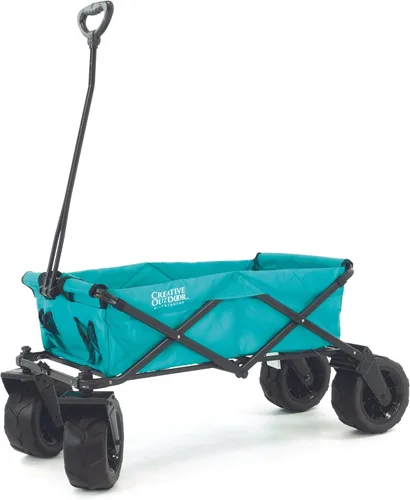 Miniatura 6 de Creative Outdoor Push Pull - Cochecito plegable para exteriores, capacidad de peso de 200 libras, carrito plegable portátil todo terreno, ruedas